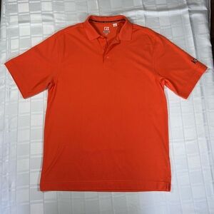 Men's Orange Cutter and Buck Polo Shirt size L